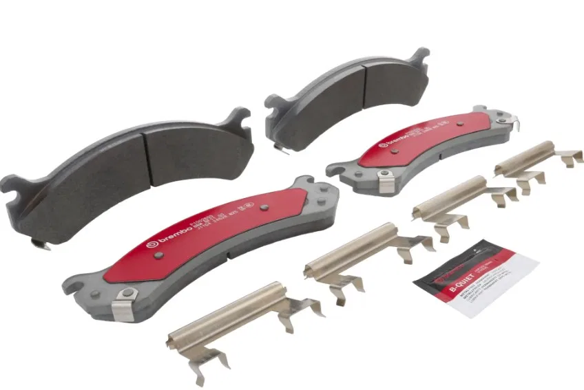 P10026SD – BREMBO Brake Pad, FMSI Number D784-8454 Ceramic Set Of 4 With Pad Wear Sensor/ Pad Shims/ Mounting Hardwar...